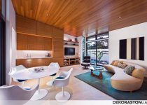 Minimalist yemek odası ve salon dekorasyonu modelleri