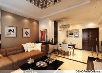 Modern yemek odası ve salon dekorasyonu modelleri