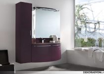 Mürdüm rengi banyo dolapları
