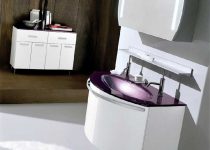 Oval küçük banyo dolabı modeli
