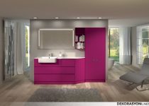 Pembe renk banyo dolap modelleri