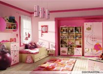 Pembe renk kız çocuk odası dekorasyonu