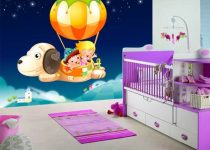 Renkli bebek odası duvar kağıdı modelleri