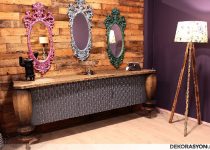 Renkli salon ayna modeli