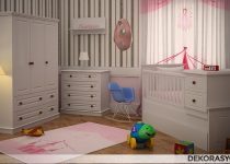 Sade görünen bebek odası tasarımı