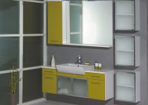 Sarı renk banyo dolap modeli