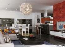 Sportif yemek odası ve salon dekorasyonu modelleri
