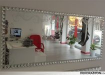 Taşlı salon ayna modeli