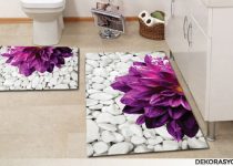 Çiçekli banyo paspasları