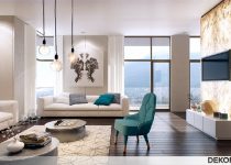 Yeşil modern ev dekorasyonu modeli