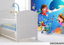 Balıklı bebek odası duvar kağıdı