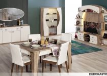 Ahşap modern yemek odası takımı