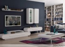 Etkileyici sade tasarımlı modern tv üniteleri