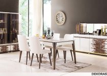 Dekoratif modern yemek odası takımı