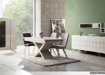 Elegant beyaz yemek odası takımı