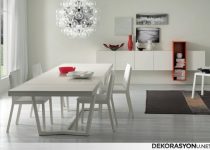 Farklı beyaz yemek odası takımı