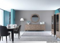 Kahverengi modern yemek odası takımı