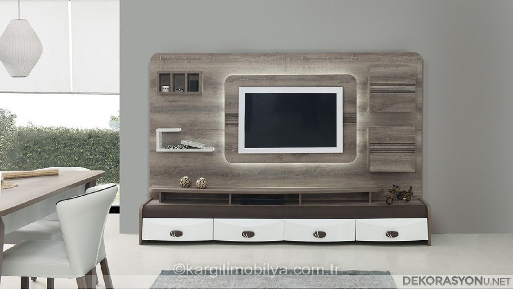 Salona renk katacak modern tv üniteleri