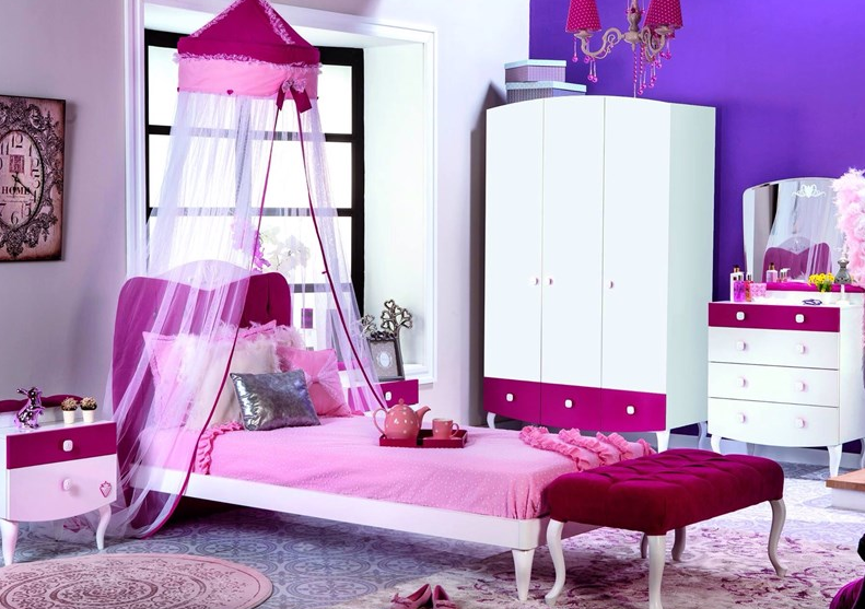 Pembe Renkli Kız Çocuk Odası Dekorasyonu 2019﻿