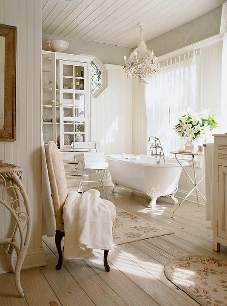 Geniş Vintage Banyo Dekorasyonları