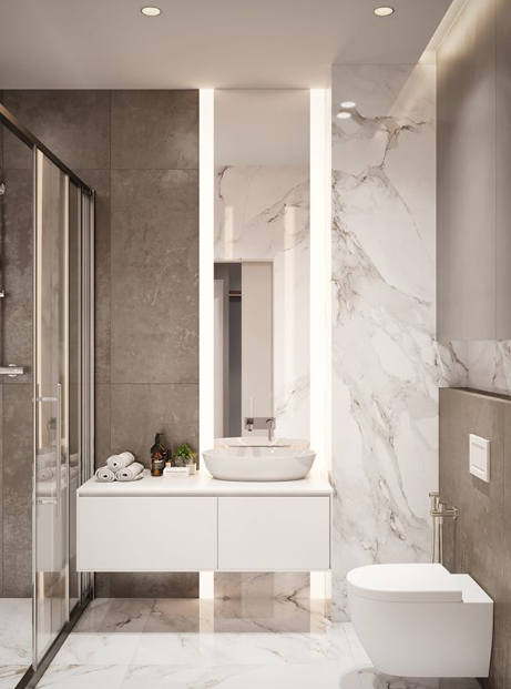 Küçük Banyo Mermer Dekorasyon Önerileri