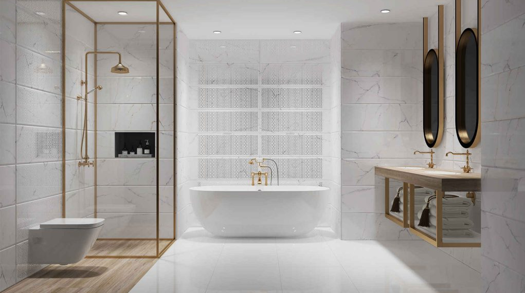 Kütahya Seramik Beyaz Banyo Dekorasyonu