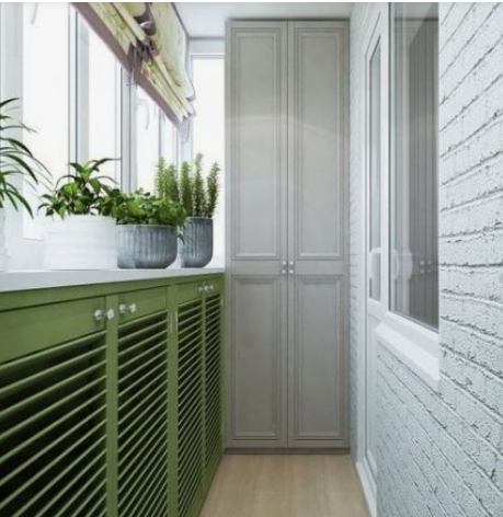 Gri Renkli Balkon Dolapları