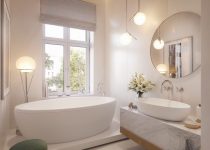 Işıklı Büyük Banyo Dekorasyonu