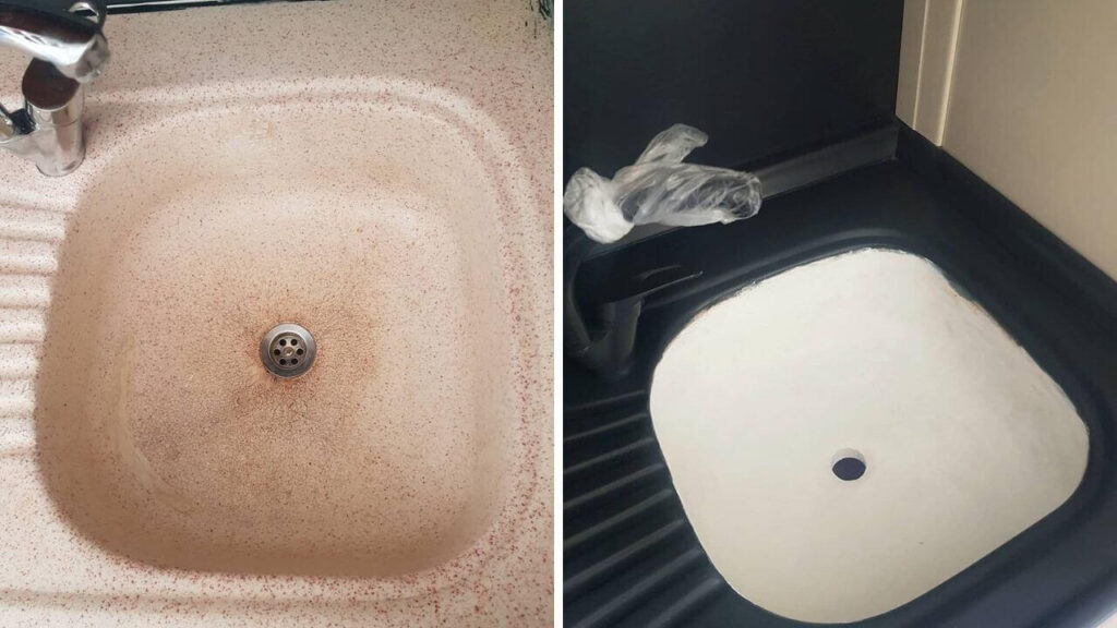 Lavabo boyama işlemi